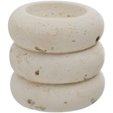 Leen Bakker Theelichthouder Nordic - off-white - 6,5xØ7 cm