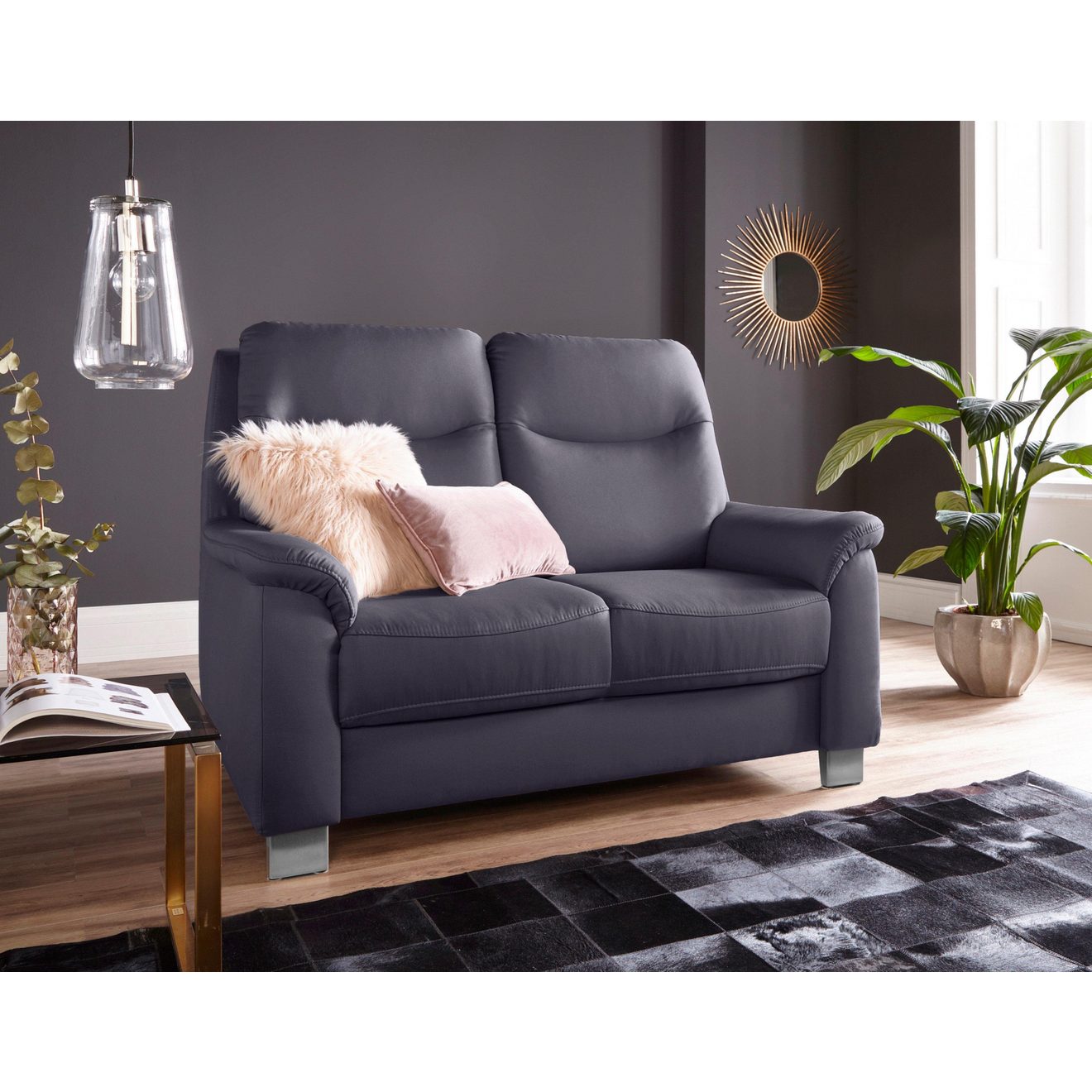 Sit&more 2-zitsbank Boccaccio met binnenvering en verstelbare hoofdsteun