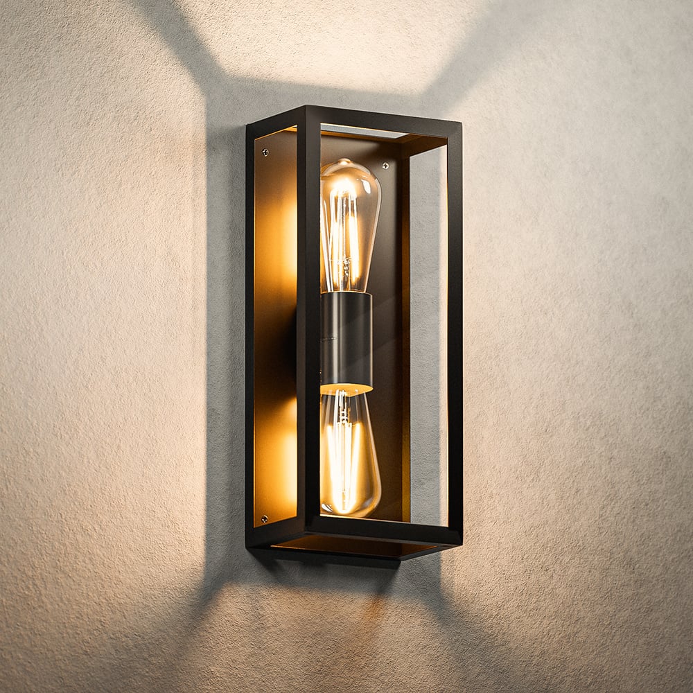 HOFTRONIC™ Alma smart LED wandlamp - 1800K-3000K Warm wit - Wifi & Bluetooth - 2x ST64 lichtbron - 14 Watt - 1612 lumen - Up & Down light - Muurlamp - Muurverlichting - IP44 voor binnen en buite