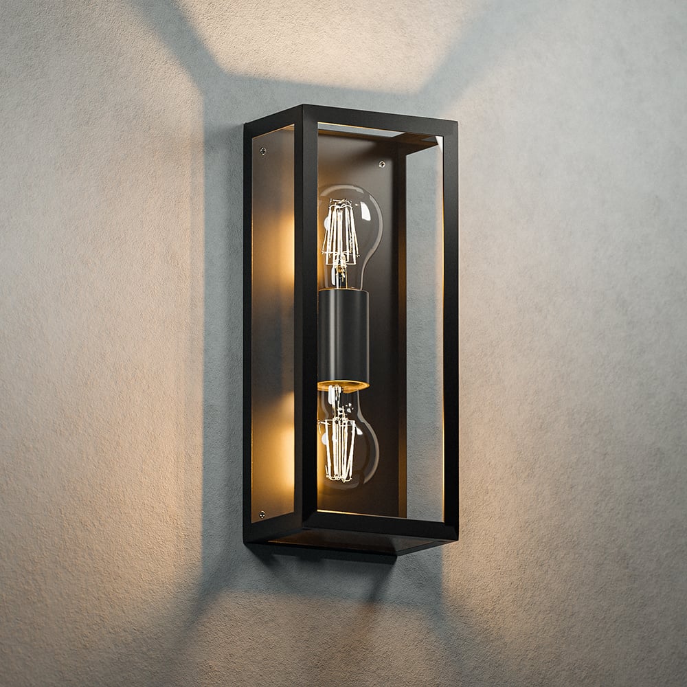 HOFTRONIC™ Alma smart LED wandlamp - 1800K-3000K Warm wit - Wifi & Bluetooth - 2x A60 lichtbron - 14 Watt - 1612 lumen - Up & Down light - Muurlamp - Muurverlichting - IP44 voor binnen en buiten