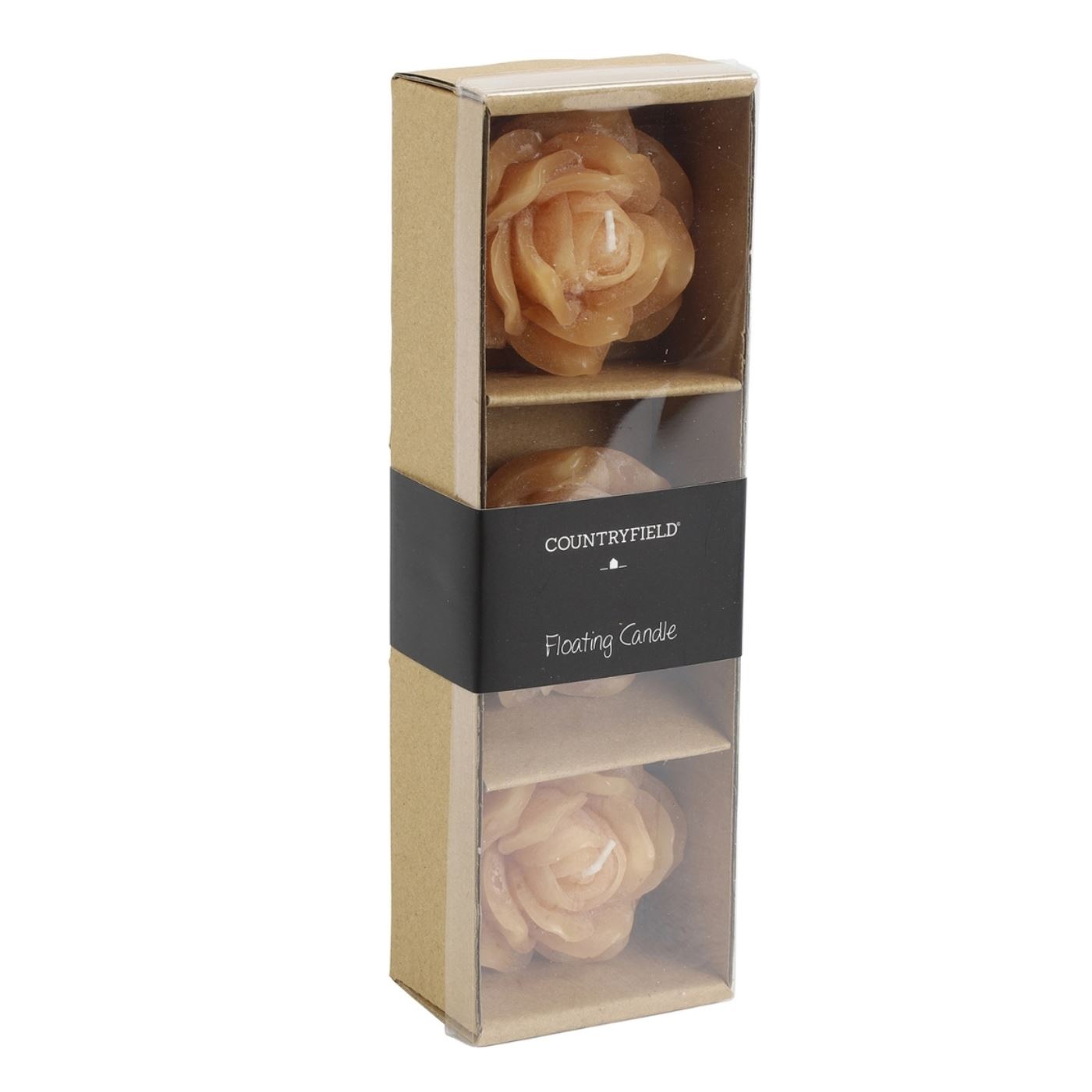 Countryfield Drijfkaars Bloem Rosi M Amber 6cm Set Van 3
