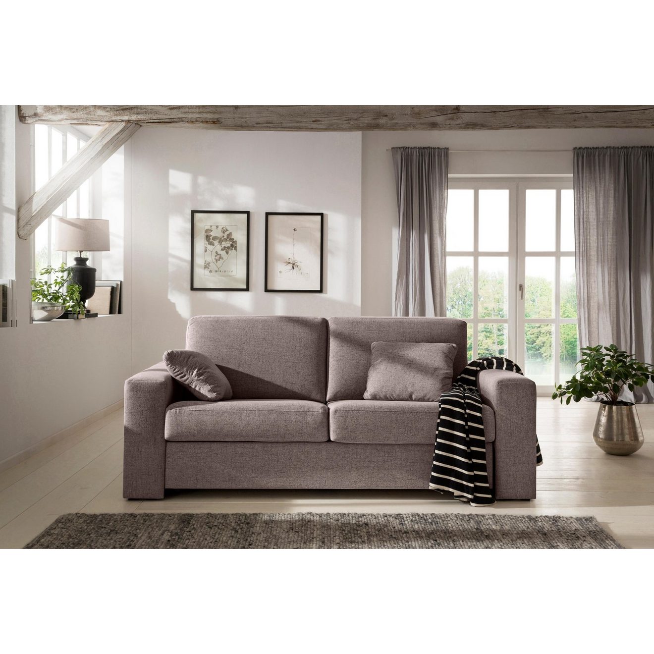 Home affaire Slaapbank Roma matras hoogte 14 cm Bedfunctie, met vering, lattenbodem, matras
