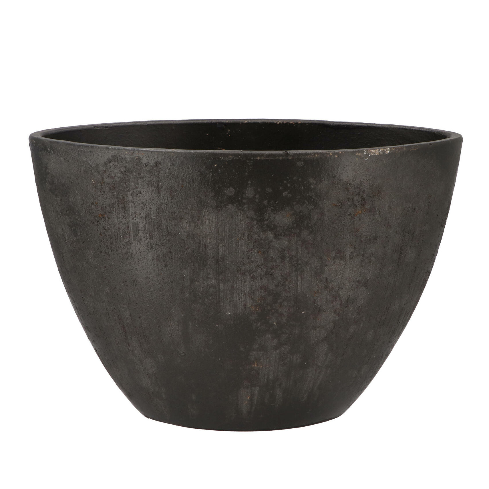 DK Design Bloempot Maya - ovaal - verweerd zwart - D16 x H23 x B34 cm -