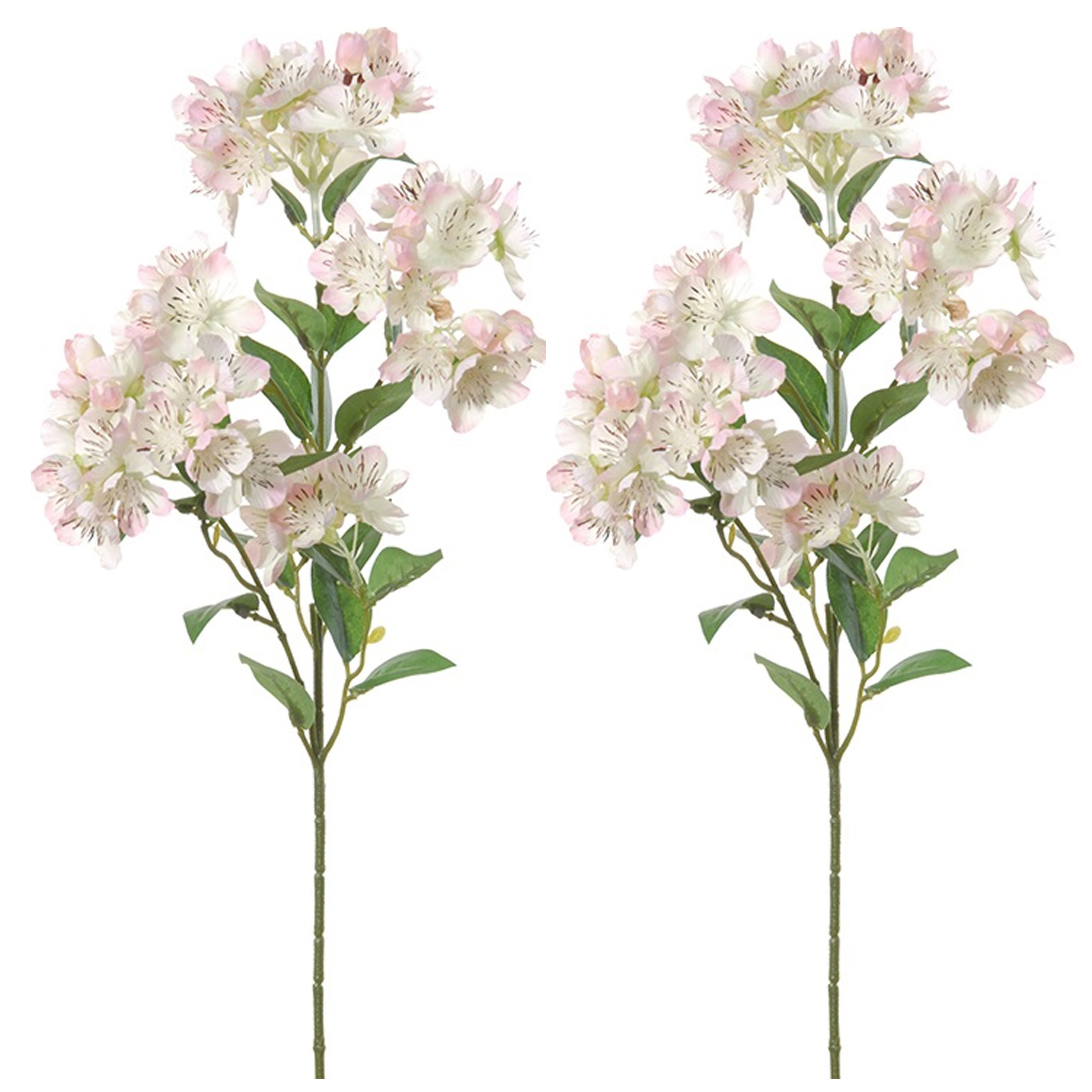 Louis Maes Set van 2x stuks bloesem kunstbloem/tak - appelbloesem roze - 60 cm -