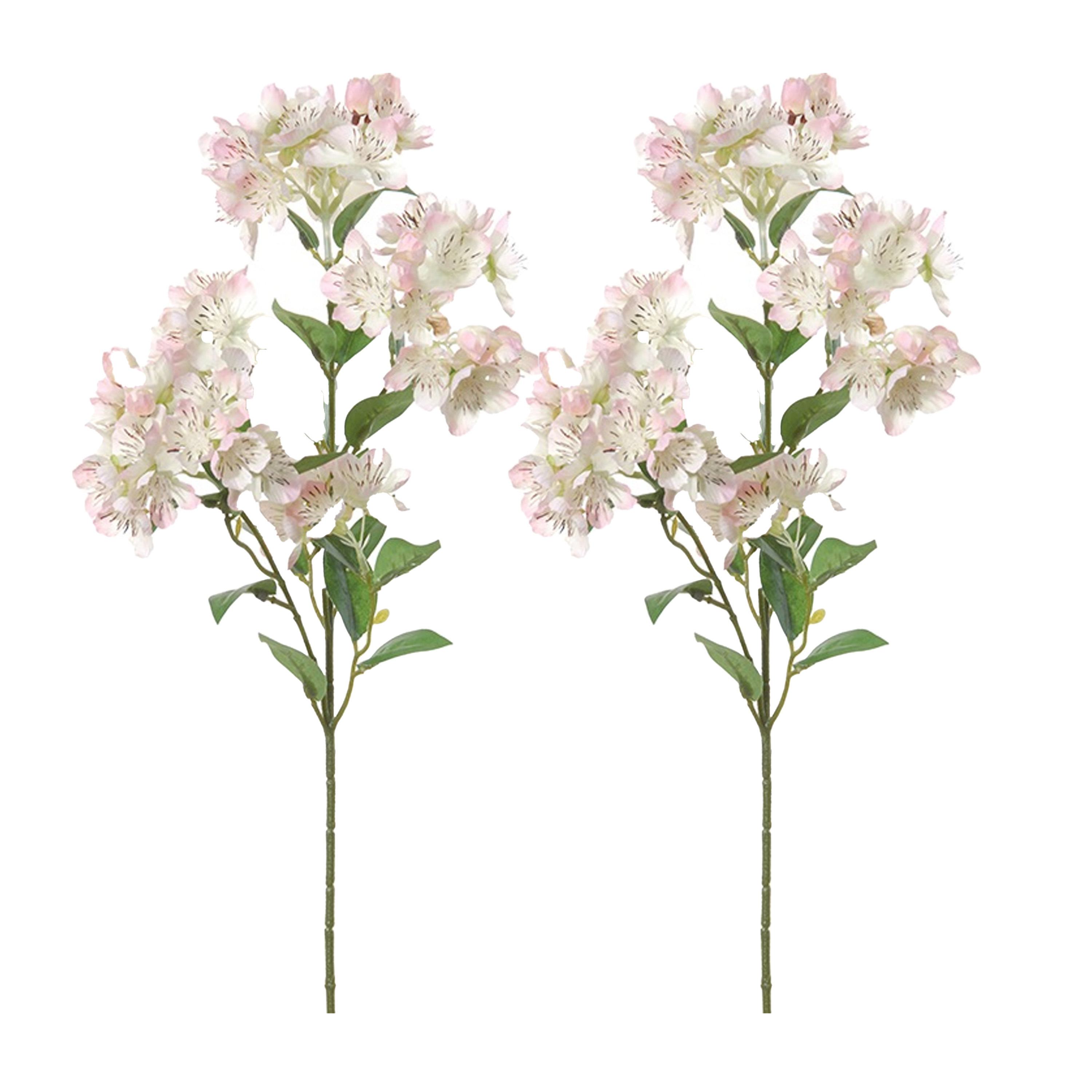Louis Maes Set van 4x stuks bloesem kunstbloem/tak - appelbloesem roze - 60 cm -