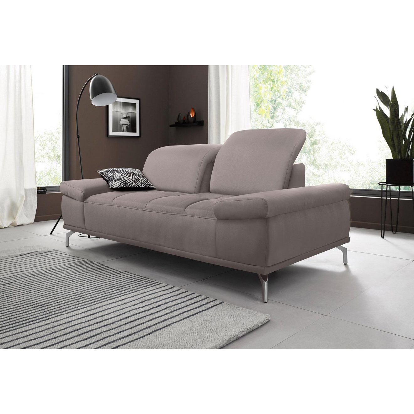 Places of Style 2-zitsbank Caluna met zitdiepte- en hoofdsteunverstelling