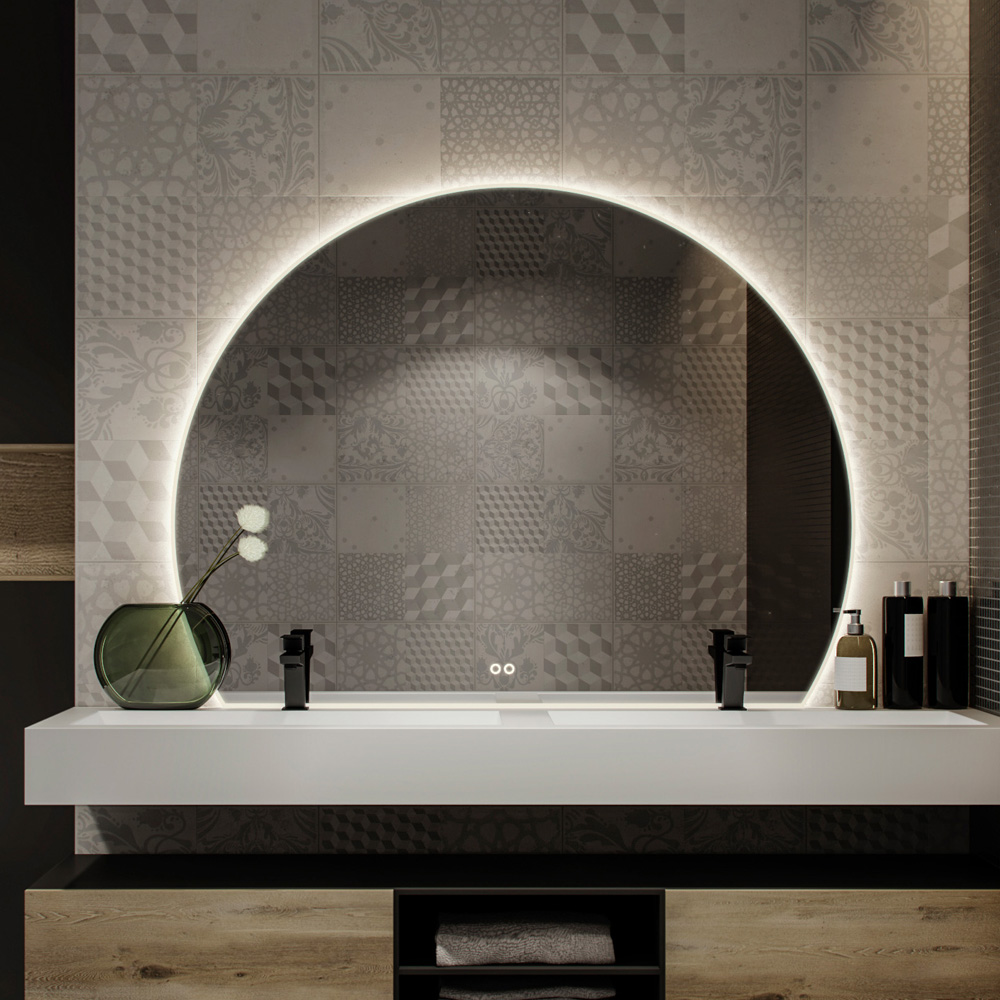 HIPP design SL120 sun-line spiegel 120x113cm met LED verlichting en spiegelverwarming