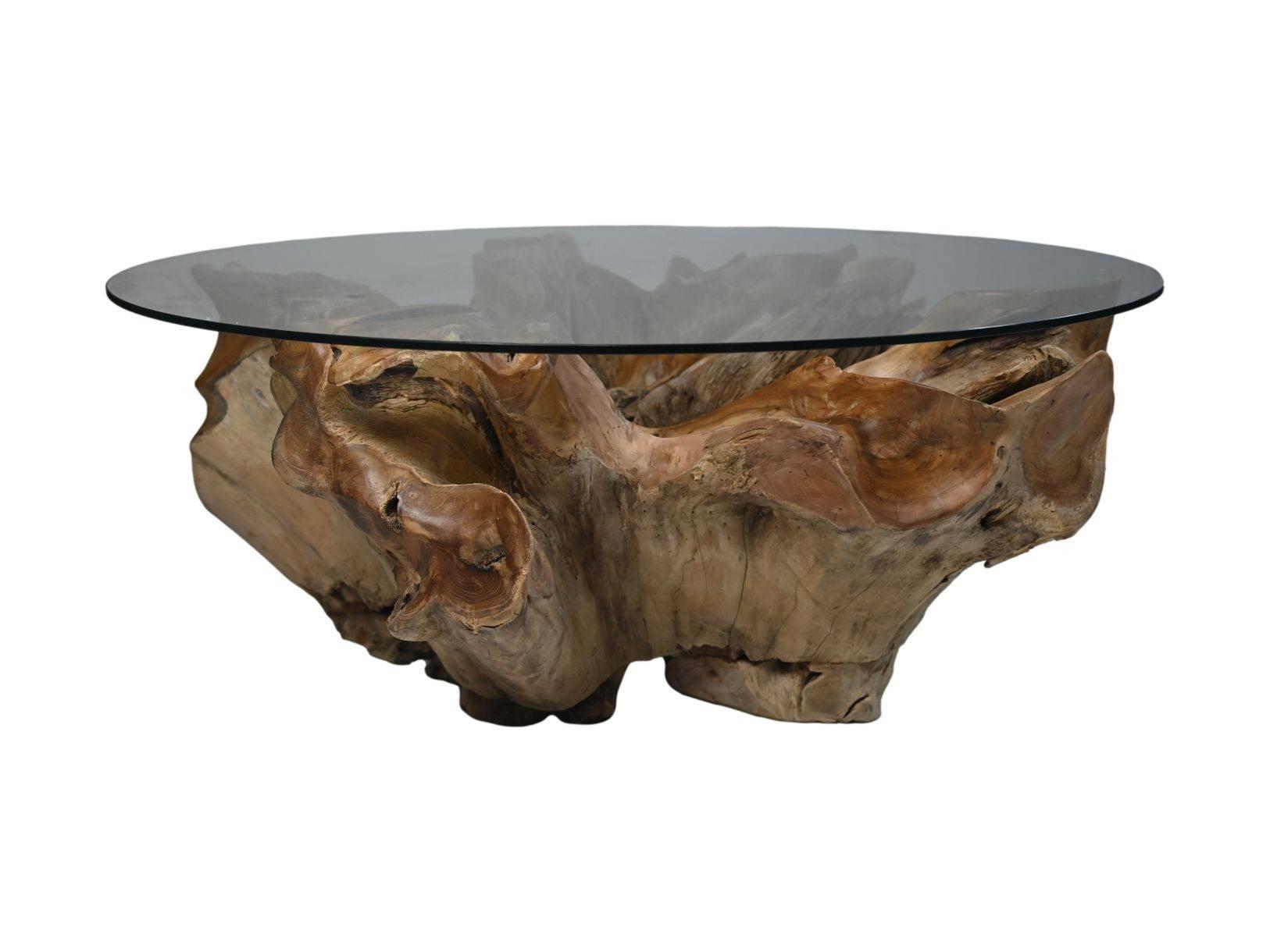 HSM Collection Ronde Salontafel Flower Met Glas | 