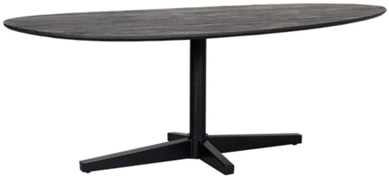 Eetkamertafel Rosie - Zwart - Mangohout - 180x100 cm