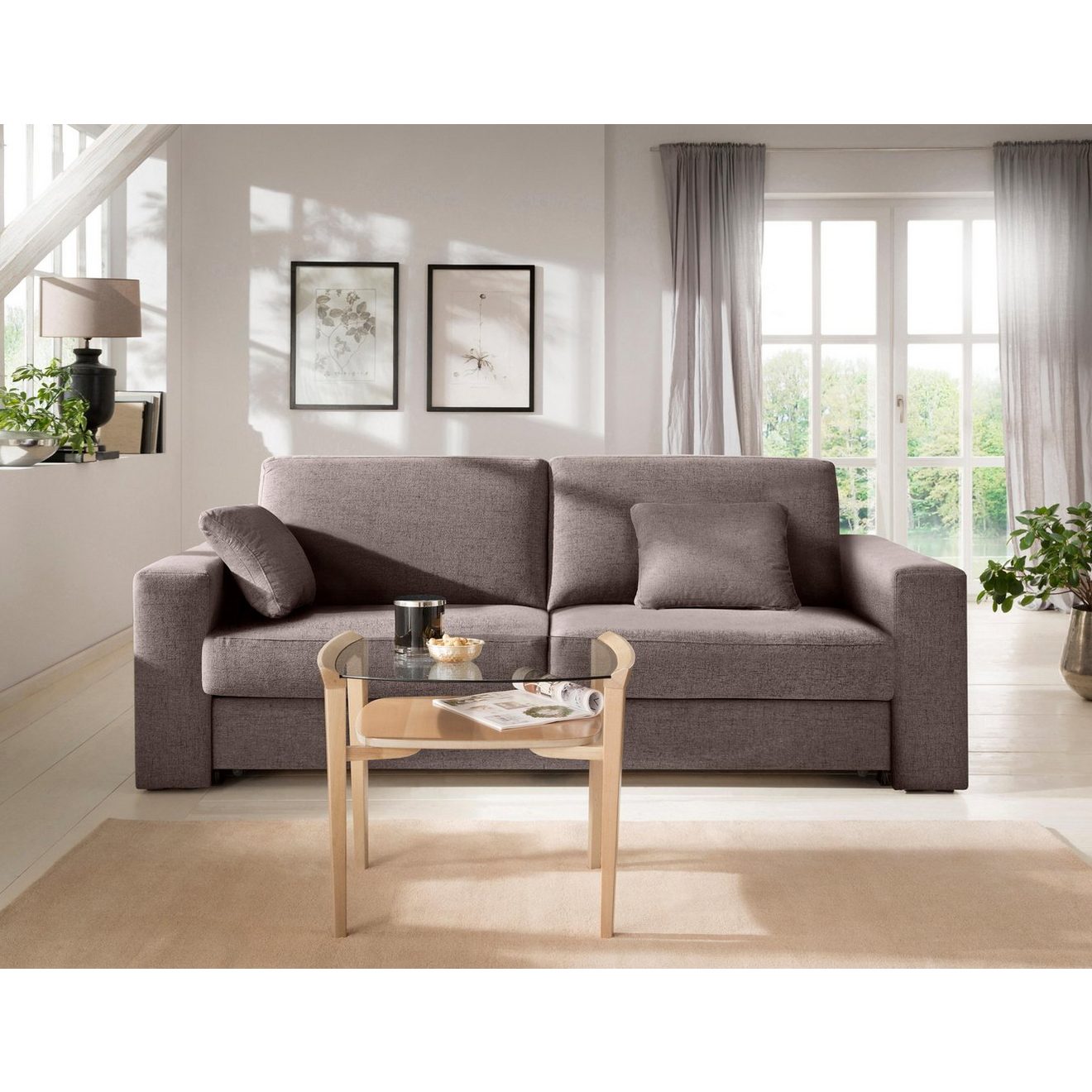 Home affaire Slaapbank Roma matras hoogte 14 cm Bedfunctie, met vering, lattenbodem, matras
