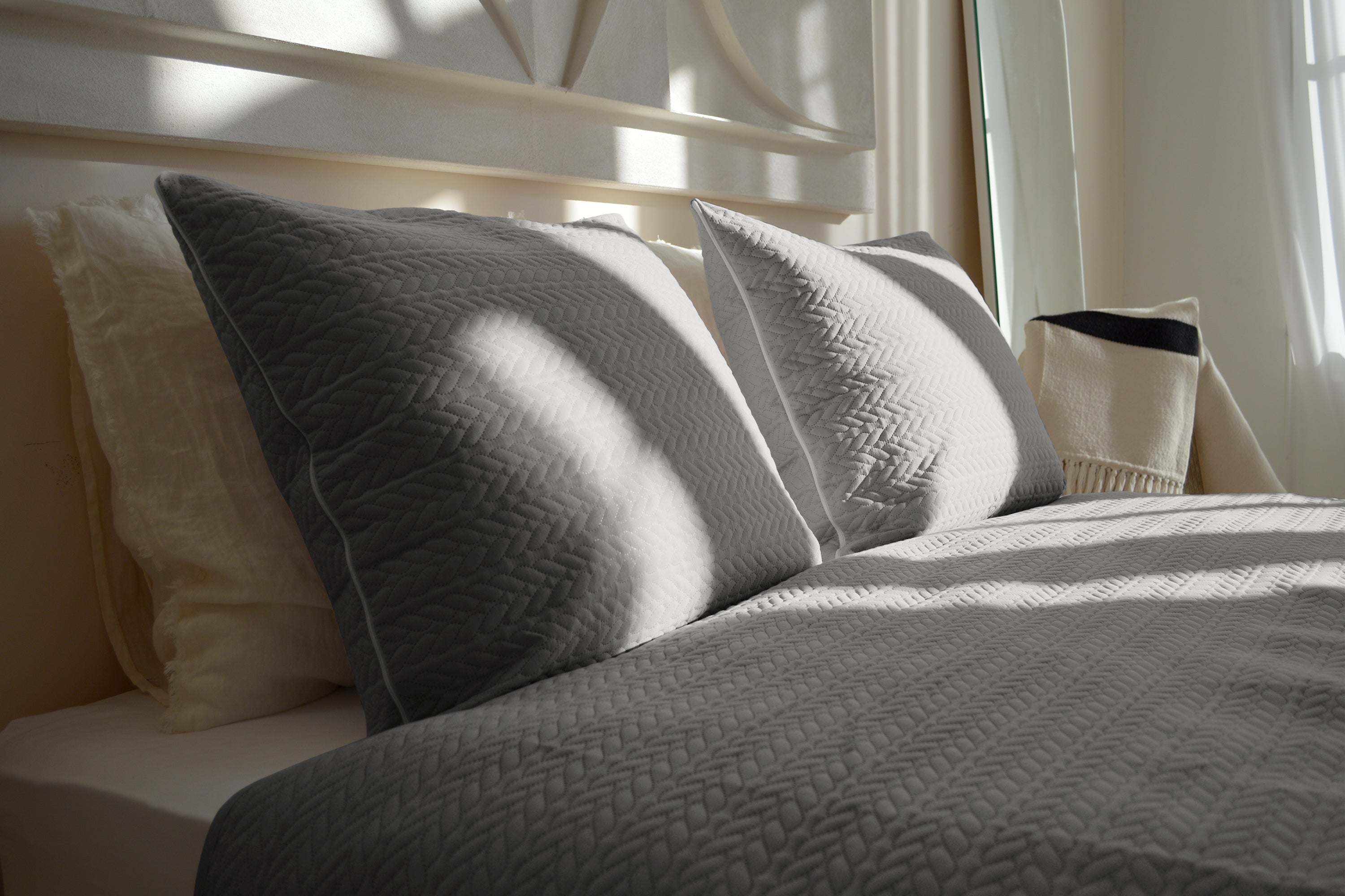 Zydante Home - Bedsprei incl. 2 kussenslopen - Silver - Rope - 220 x 240