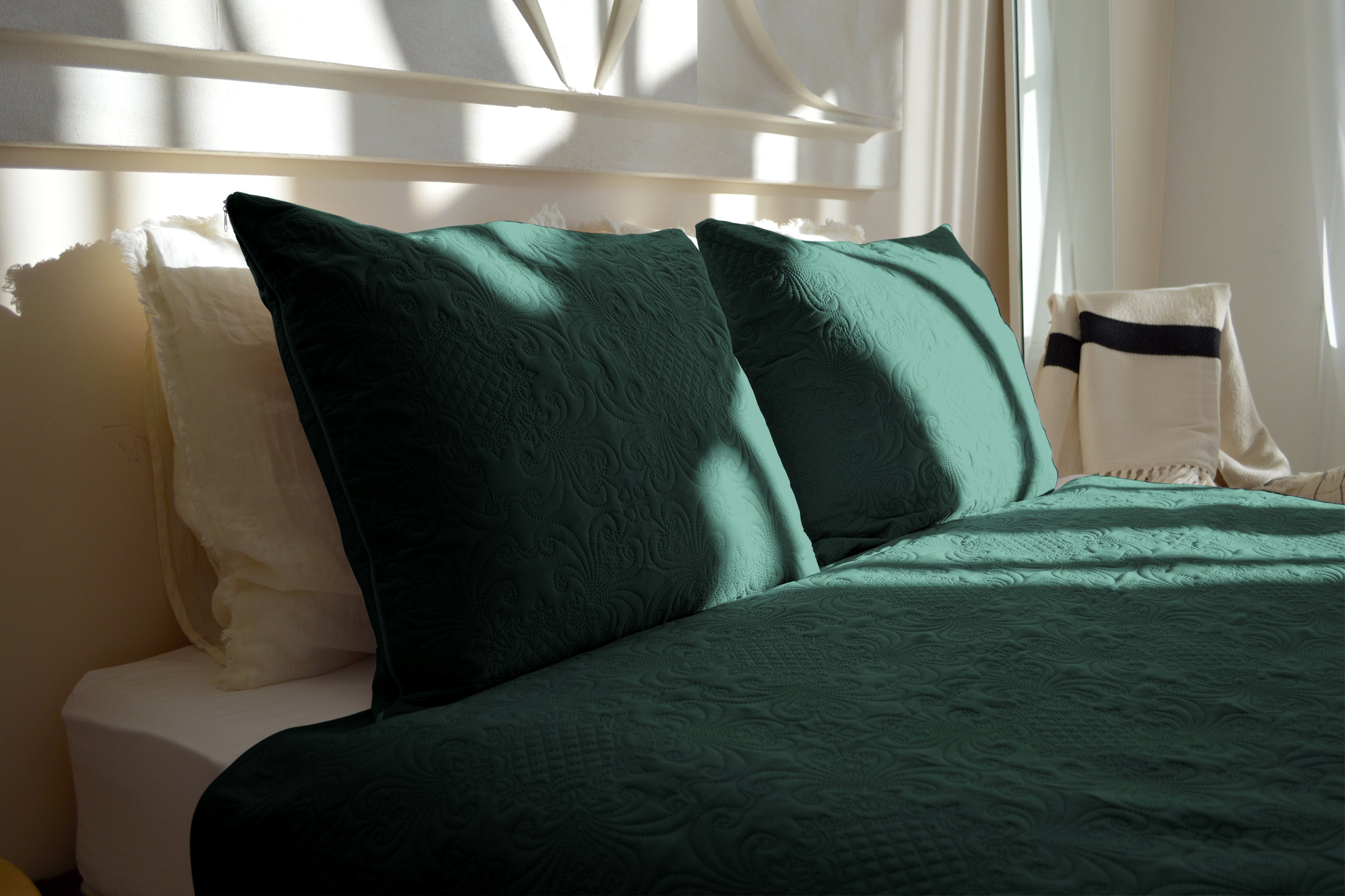 Zydante Home - Bedsprei incl. 2 kussenslopen - Dark Green - Royal - 220 x 240