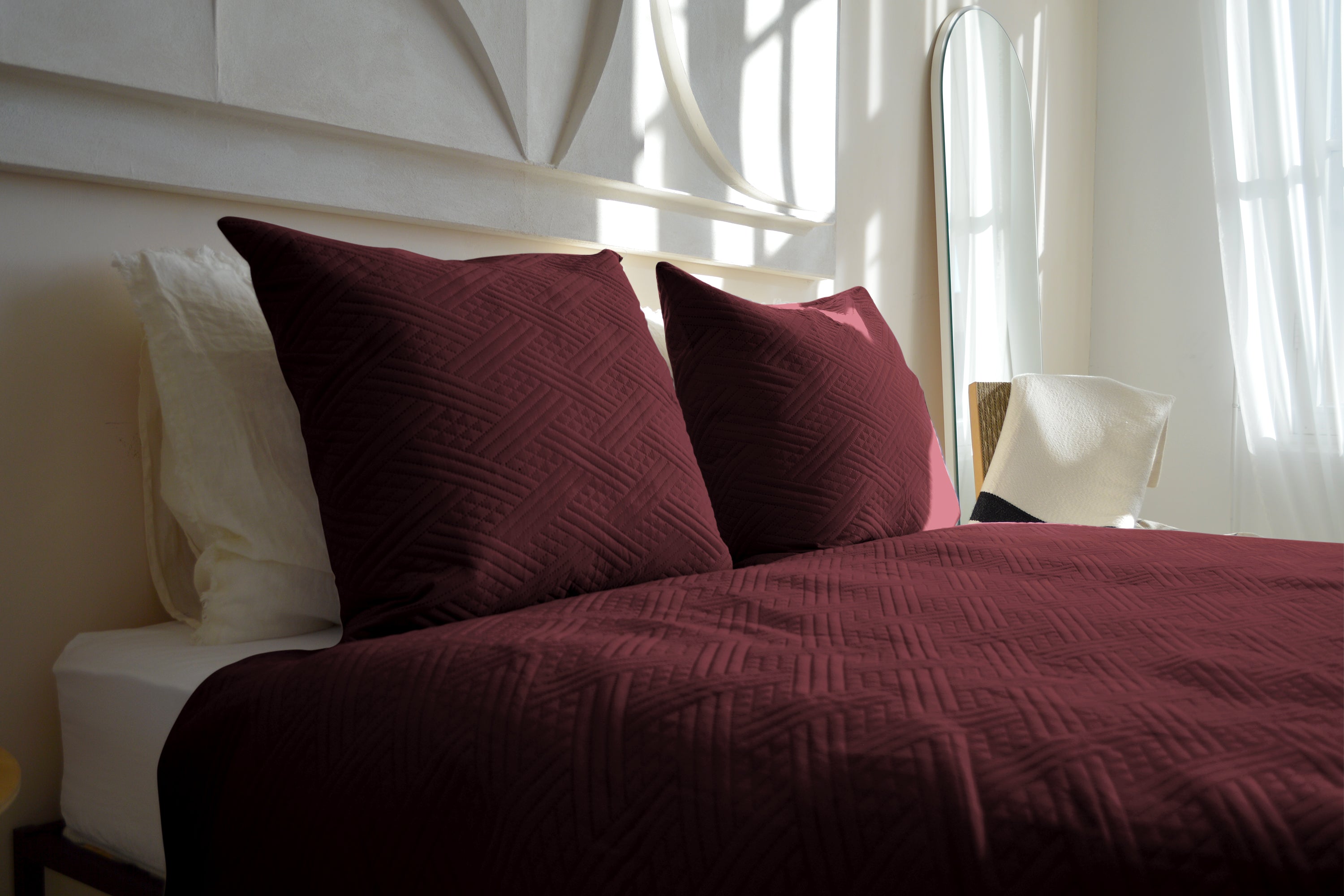 Zydante Home - Bedsprei incl. 2 kussenslopen - Dark Red - Layers - 220 x 240