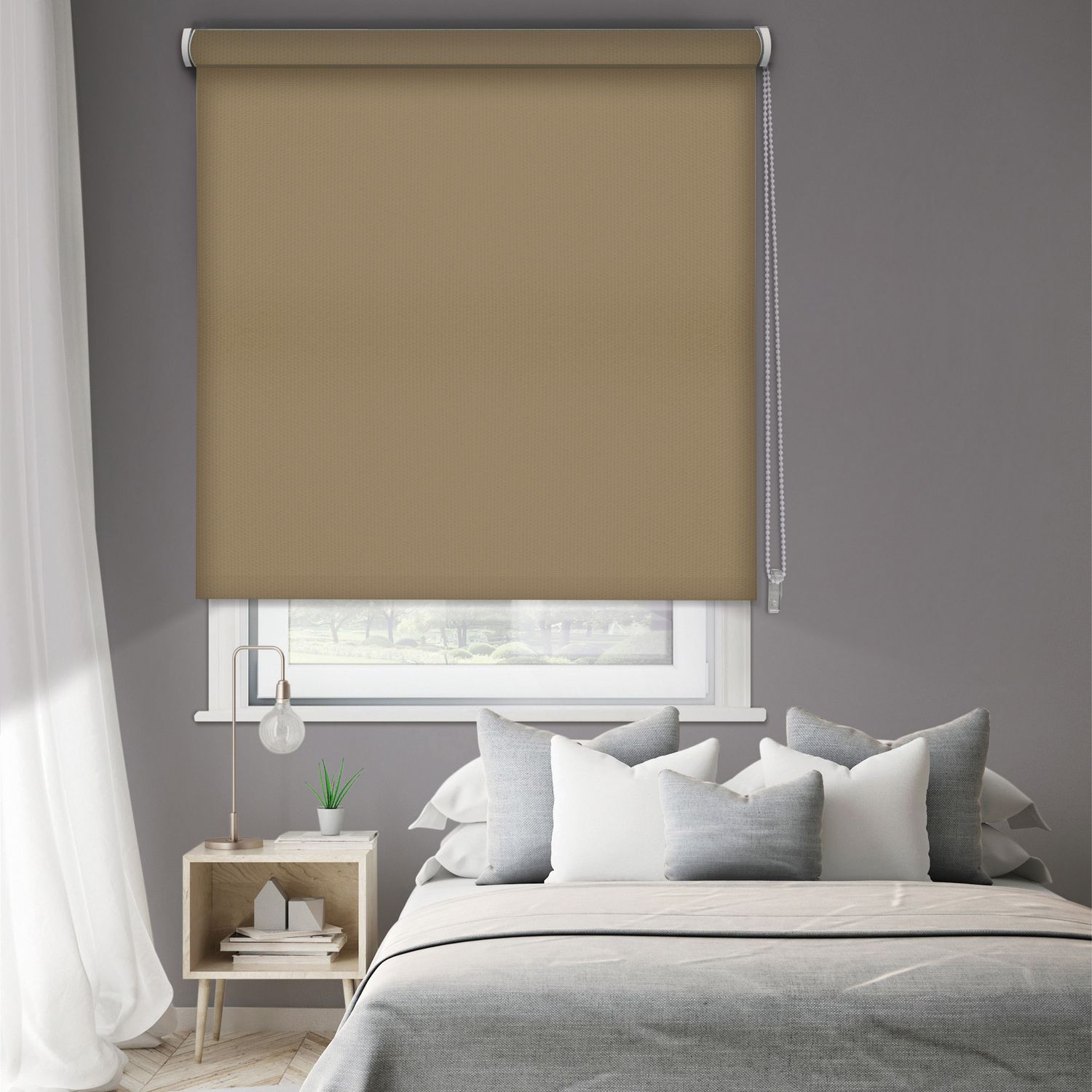 Madeco 1427 Verduisterend Rolgordijn Effen Zand 210x190cm