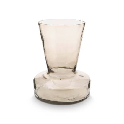 Vtwonen Glazen Trompet Vaas - Bloemenvaas - Zand - 16x19cm