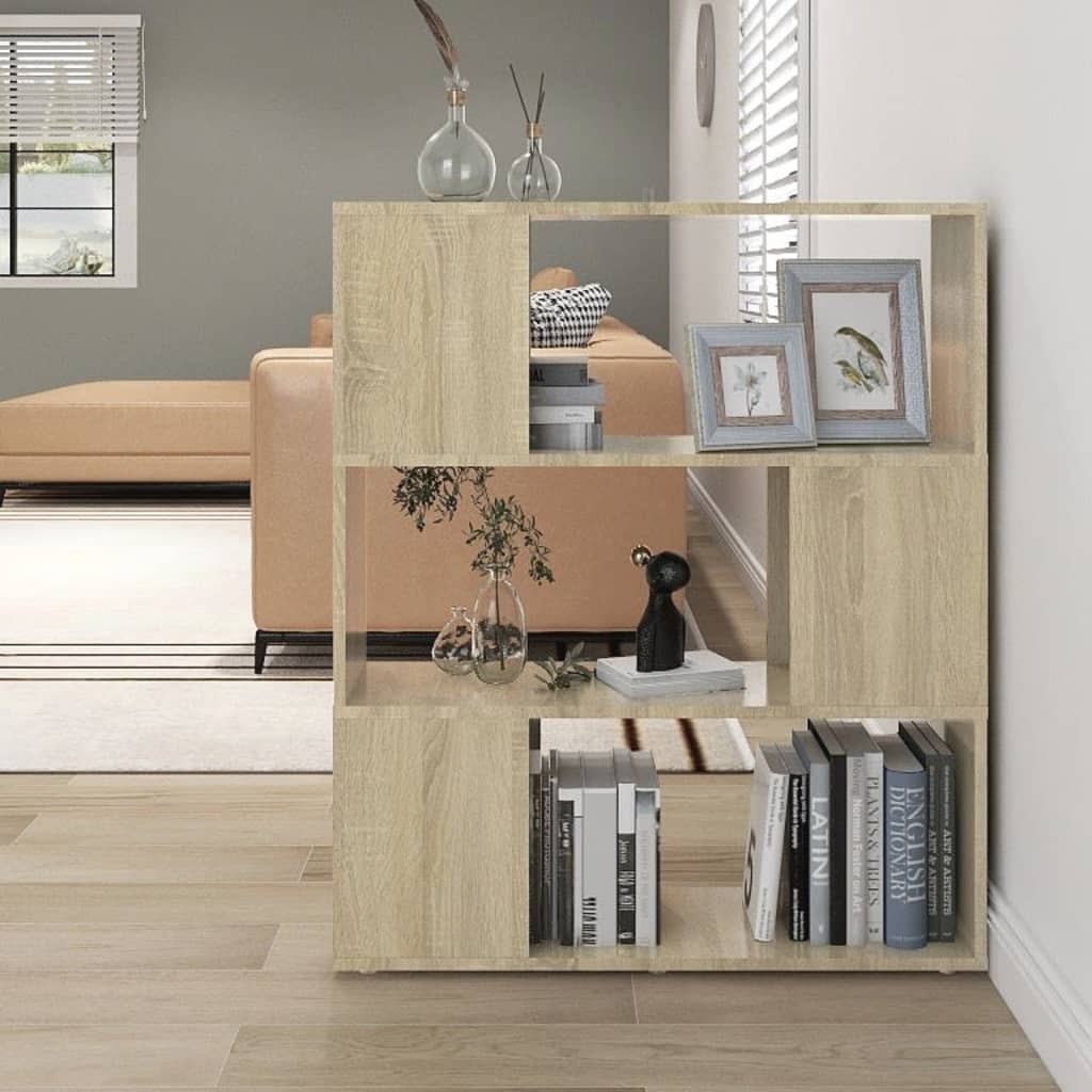 VidaXL Boekenkast/kamerscherm bewerkt hout sonoma eikenkleurig