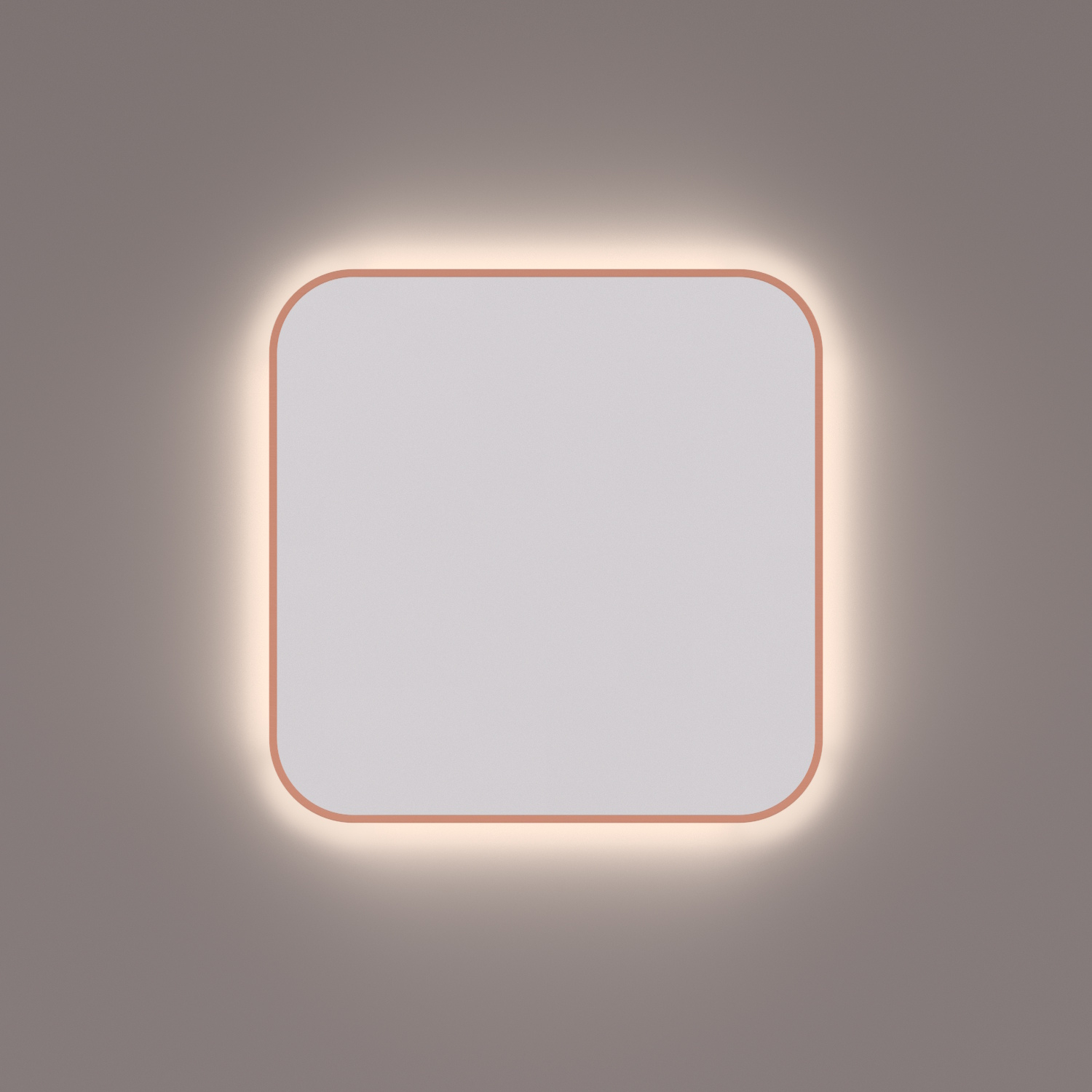 Hipp Design Toiletspiegel  SPM T06 Rechthoek 35x35 cm Met Afgeronde Hoeken En Verlichting Koper