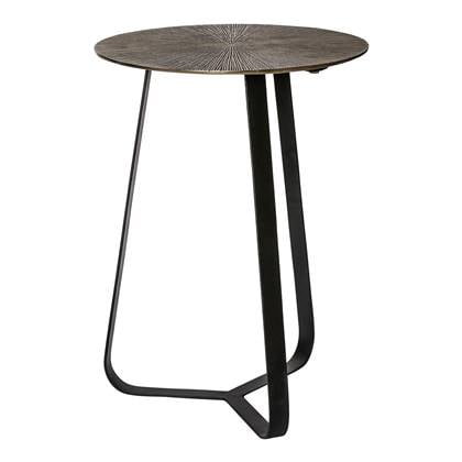 PTMD Kae Gold aluminium sidetable ijzeren frame rond S