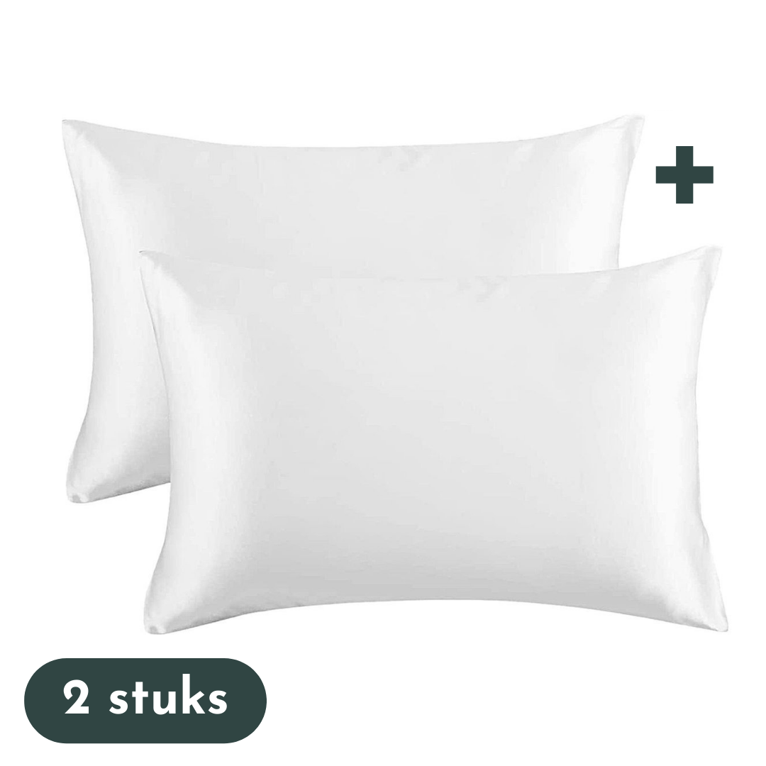Zavelo Satijnen Kussenslopen - Anti Allergeen -Huidverzorging- Haarverzorging - Wit - 60 x 70 cm - Krullend haar produkt -2 stuks