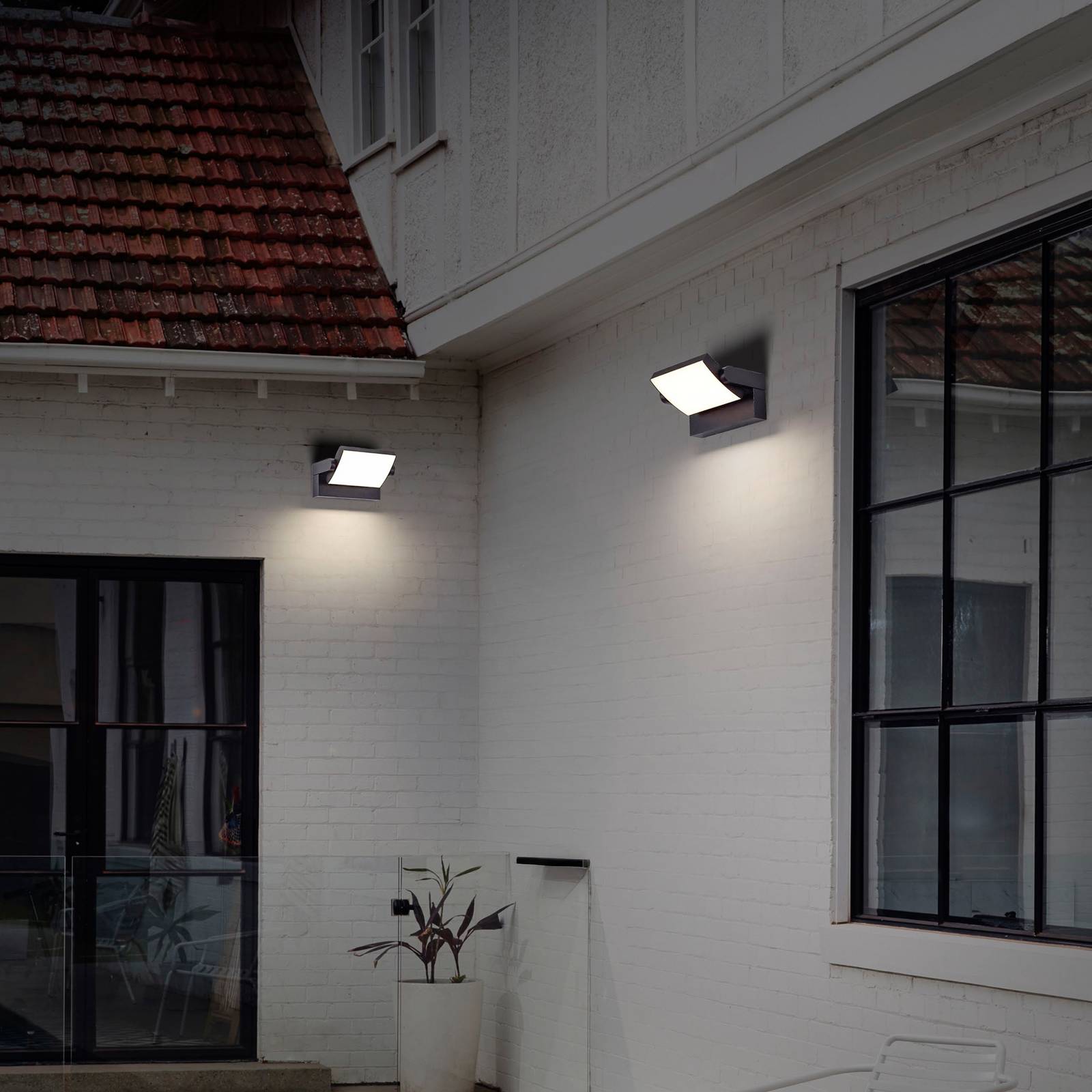 CMD LED wandlamp  9080, antraciet, breedte 21 cm, IP54