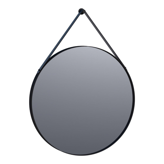 Brauer Onyx spiegel - 70 rond met zwarte ophangband en zwart geborsteld frame SP-ON70ROOZ