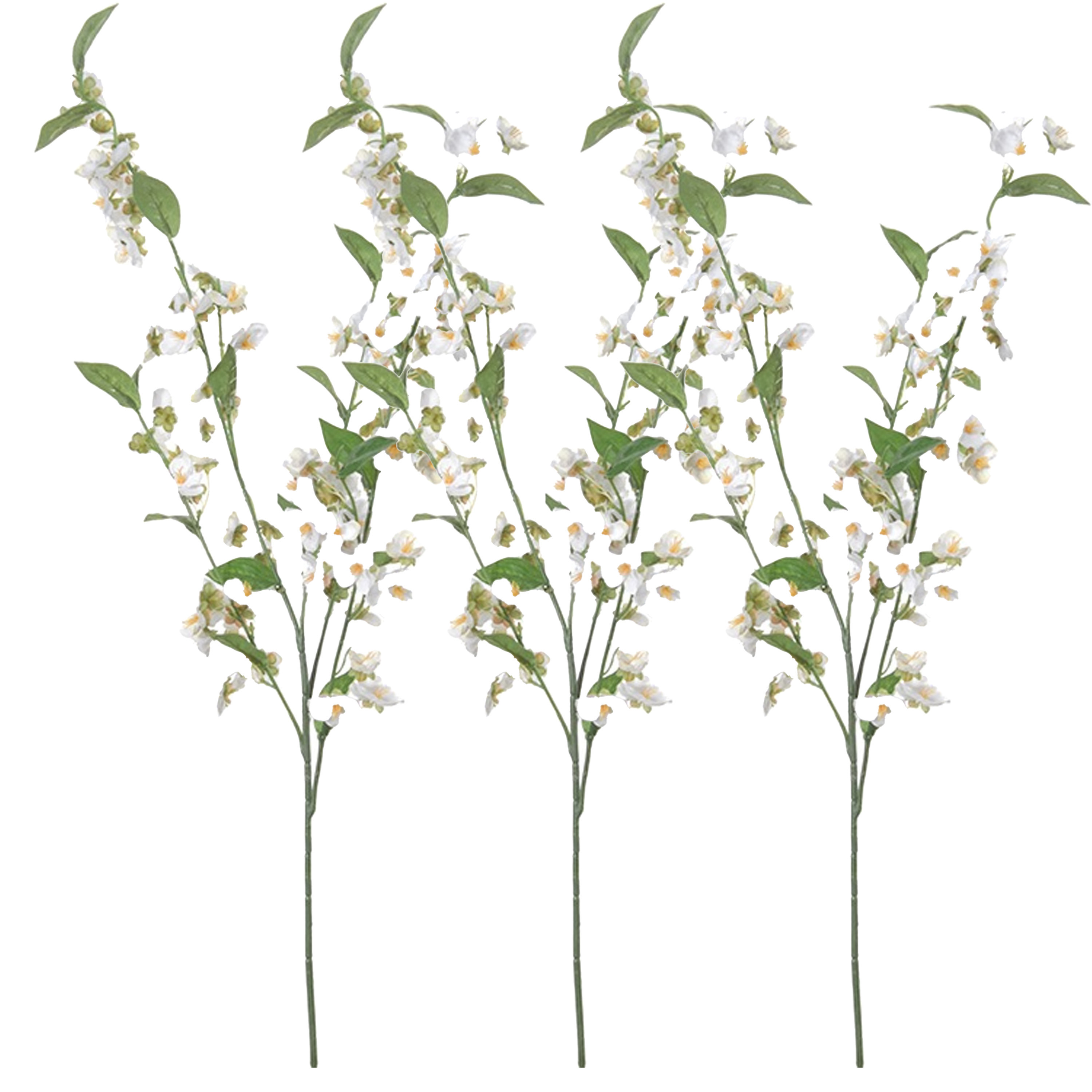 Louis Maes Bloesem kunstbloem/tak - 6x - wit - 85 cm - appelbloesem -
