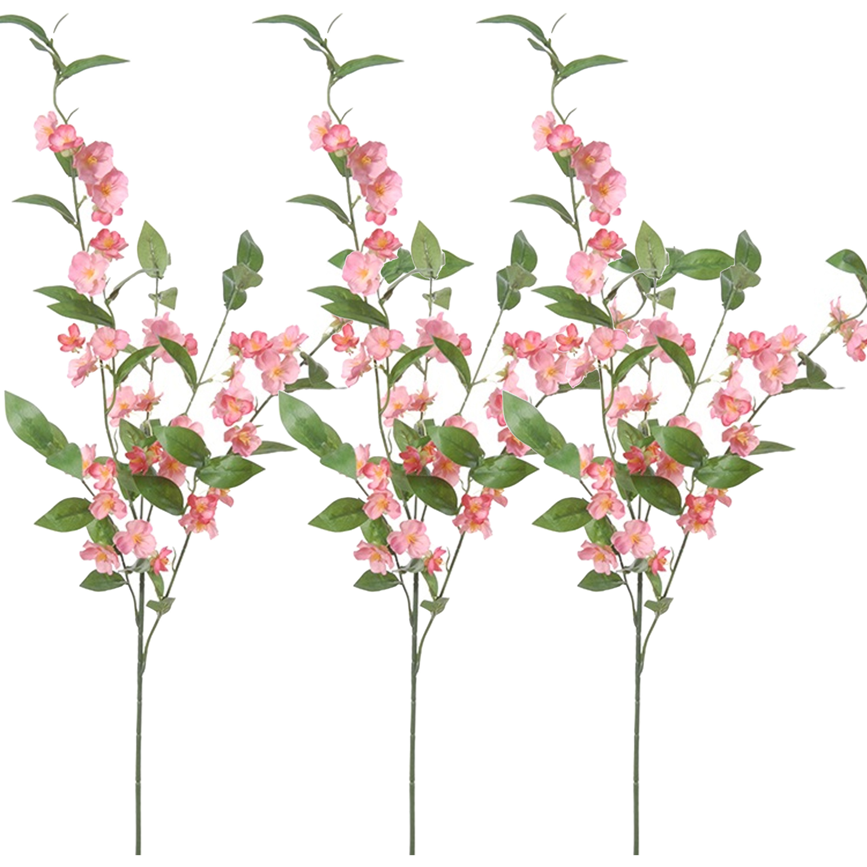 Louis Maes Bloesem kunstbloem/tak - 6x - appelbloesem roze - 85 cm -