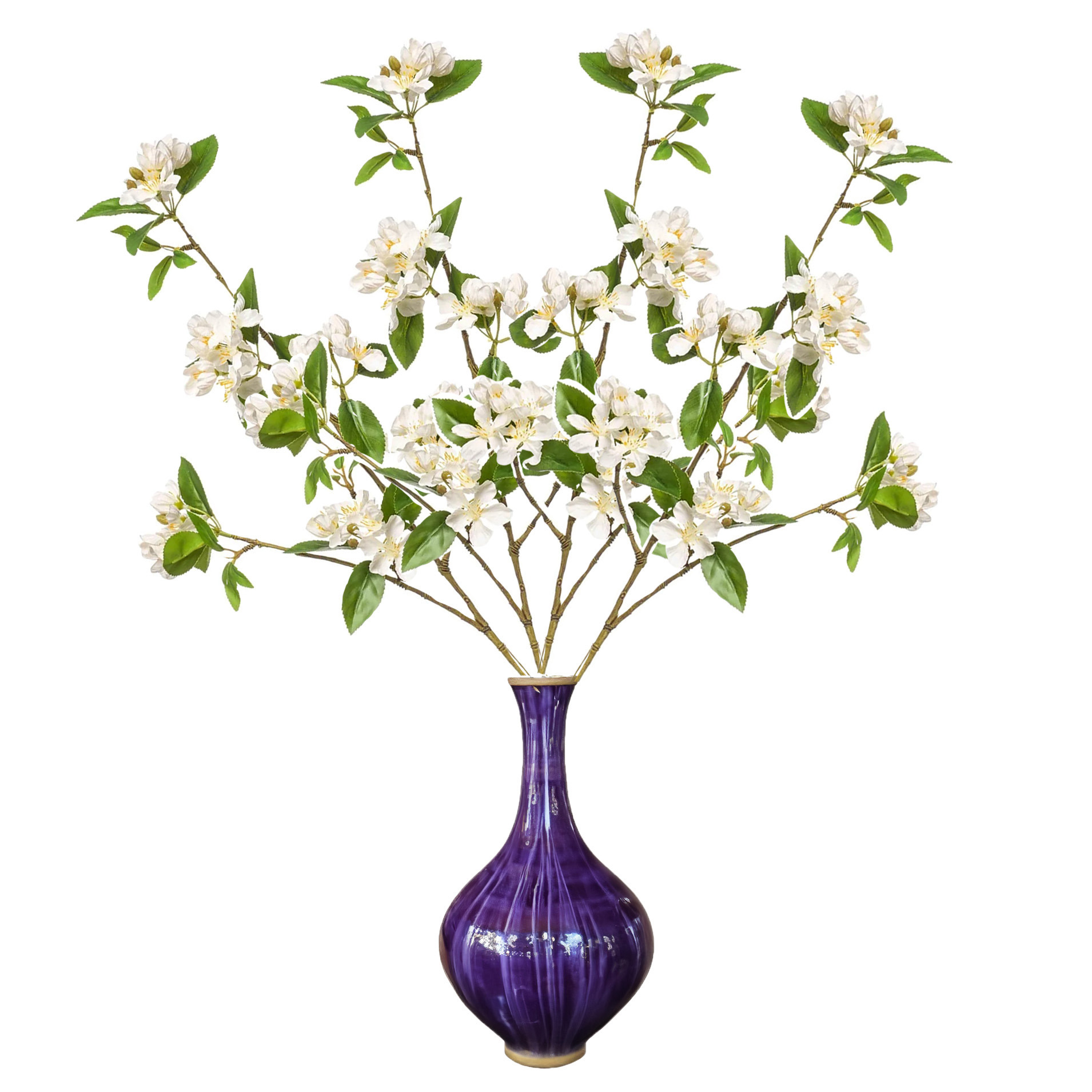 Emerald Kunstbloem Kersen bloesem - 4x - 90 cm - wit - Kunst zijdebloemen -