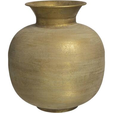 Leen Bakker Vaas Antica - goudkleurig - metaal - 33xØ30 cm
