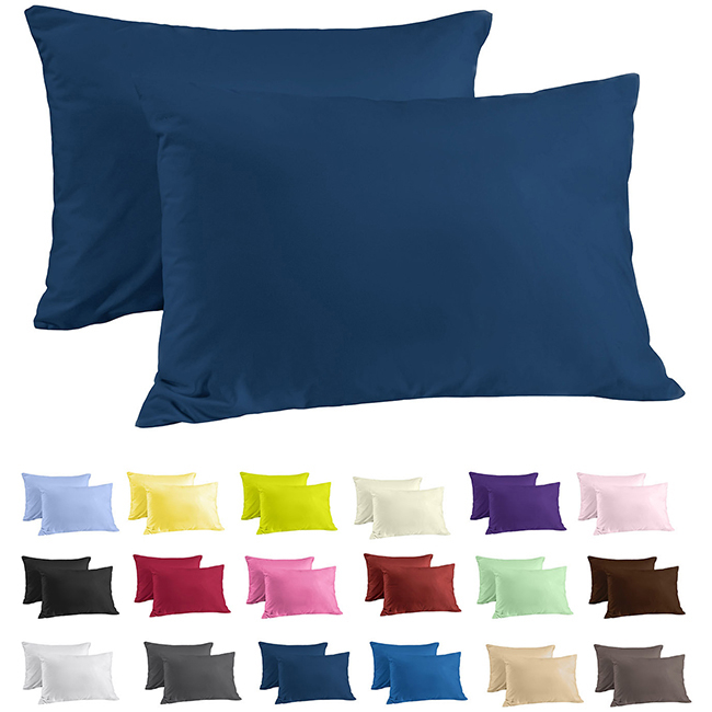 Zavelo Katoen Kussenslopen Basics Denim (set van 2)-60 x 70 cm (standaard)