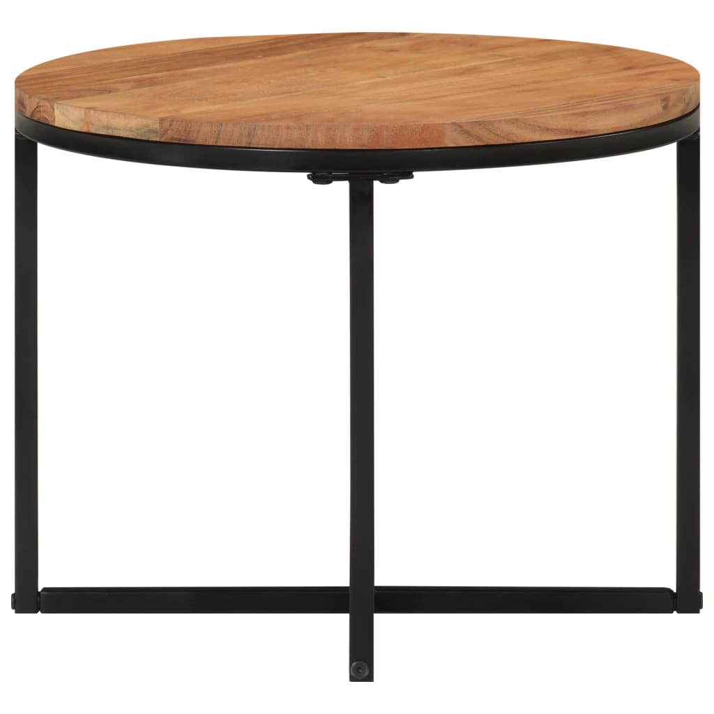 vidaXL Salontafel 45x45x35 cm massief acaciahout en ijzer