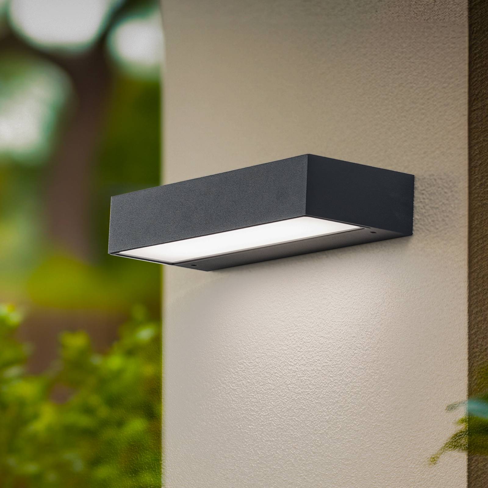 BEGA LED buitenwandlamp 24472 K4, 4.000 K, grafiet, gegoten aluminium