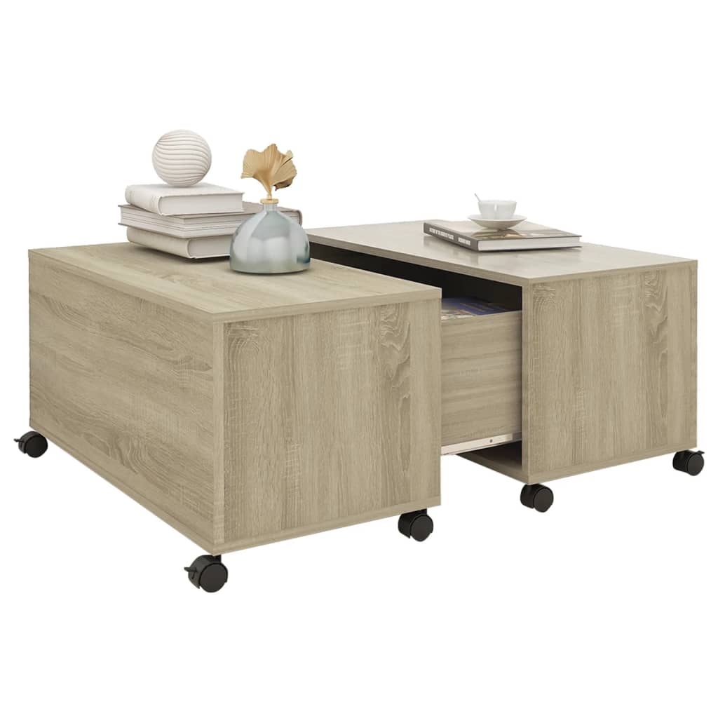 vidaXL Salontafel 75x75x38 cm bewerkt hout sonoma eikenkleurig