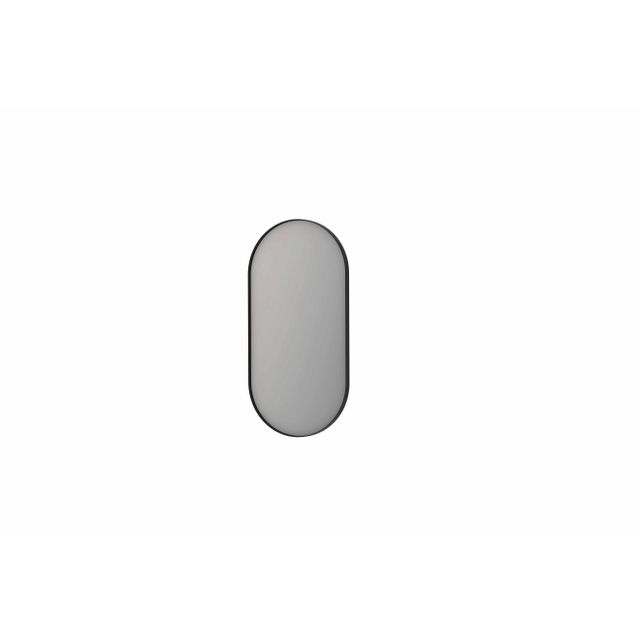 Ink SP20 spiegel - 100x4x50cm ovaal in stalen kader - geborsteld metal black 8409471
