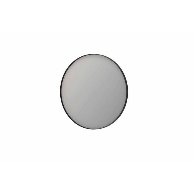 Ink SP15 spiegel - 80x4x80cm rond verzonken in alu kader - geborsteld metal black 8409452