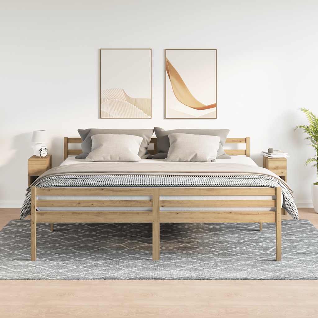 vidaXL Nachtkastjes 2 st met lade 20x36x60 cm artisanaal eikenkleurig