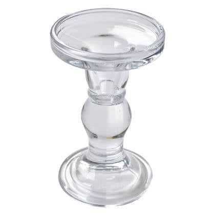 Clayre & Eef Kandelaar Ø 8x14 cm Transparant Glas