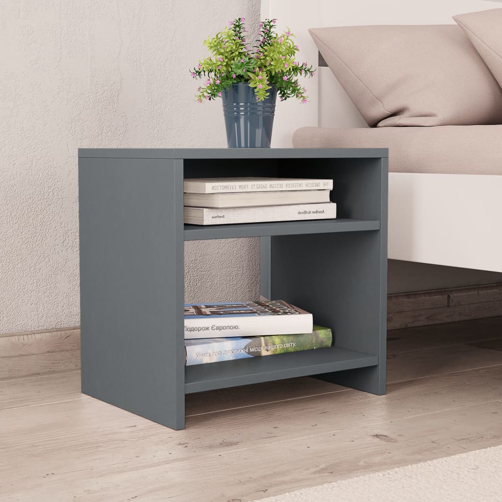 vidaXL Nachtkastjes 2 st 40x30x40 cm bewerkt hout grijs