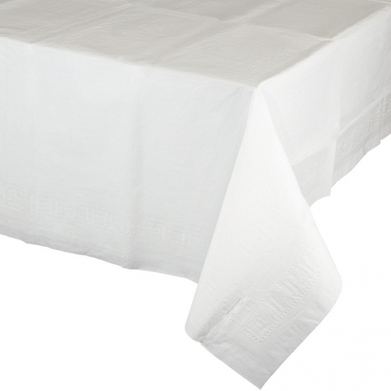 Creative Converting Party/verjaardag Tafelkleed - wit - 274 x 137 cm - tafellaken van papier -