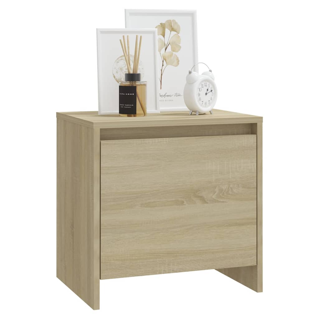 vidaXL Nachtkastje 45x34x44,5 cm bewerkt hout sonoma eikenkleurig