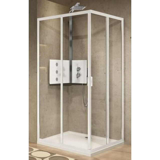 Novellini Lunes 2.0 hoekinstap A m. schuifdeuren 69/72x195cm chroom/helder LUNA691K