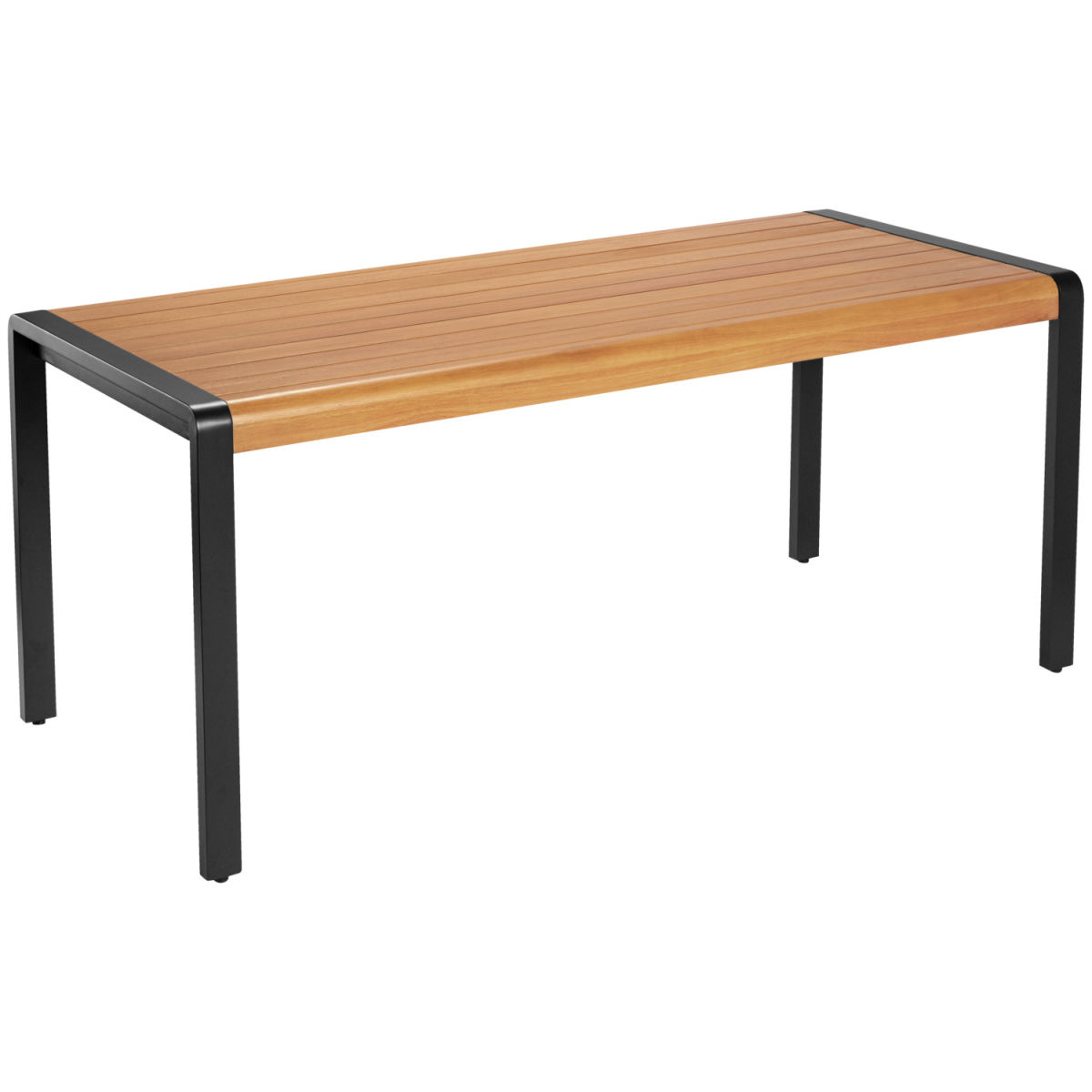 Vega Tafel Listello; 180x80x76 cm (LxBxH); Tafelblad bruin, frame zwart; rechthoekig