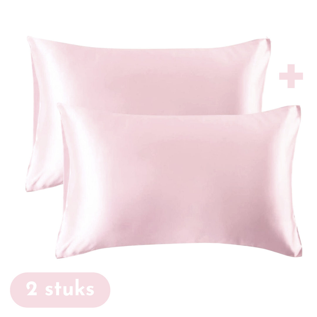 Zavelo Satijnen Kussenslopen - Anti Allergeen -Huidverzorging- Haarverzorging - Roze - 60 x 70 cm - Krullend haar produkt -2 stuks