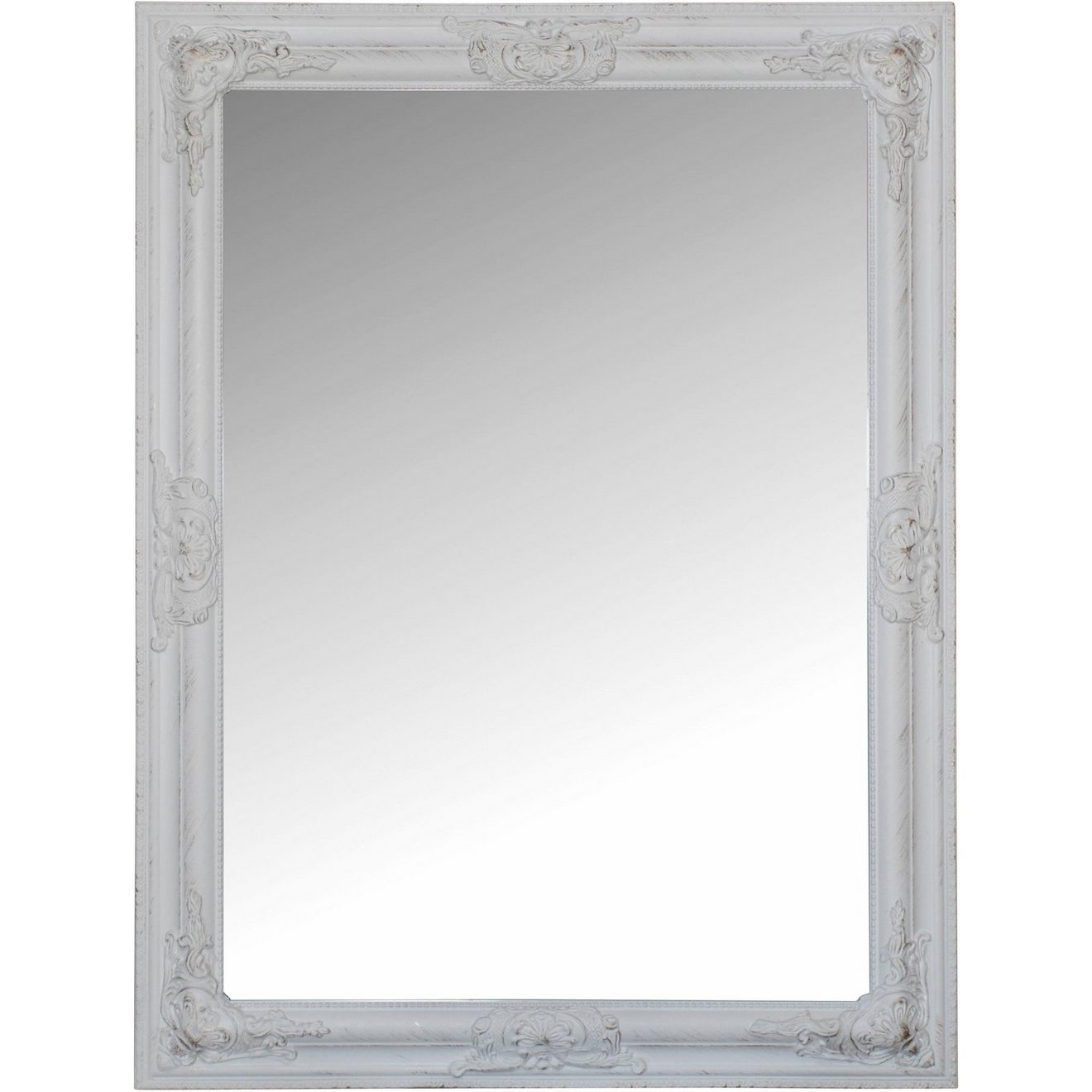 Myflair Möbel & Accessoires Wandspiegel Xub wit, rechthoekig, frame met antiek-finish, facetgeslepen spiegel (1 stuk)