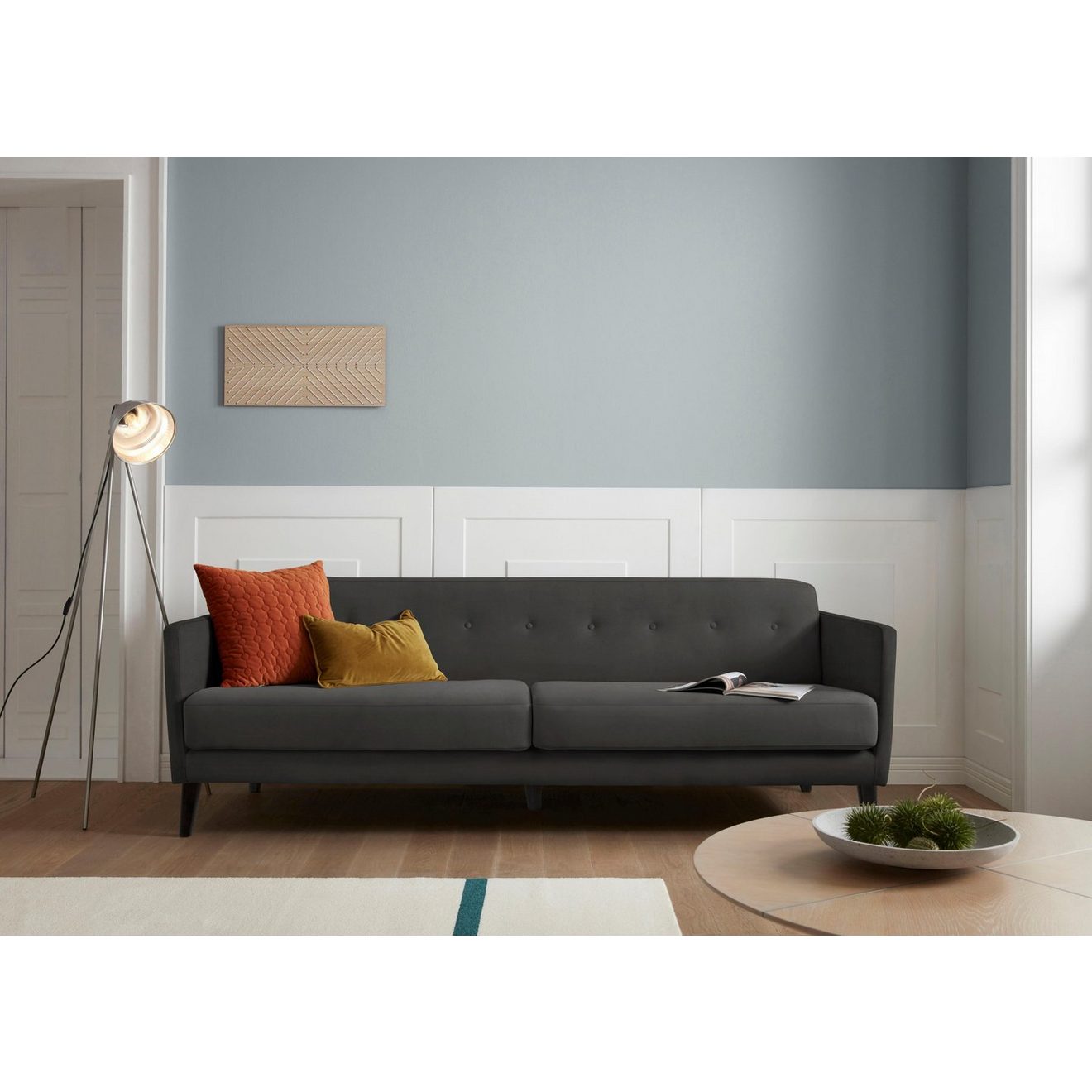 Andas 3-zitsbank Raadal in een scandinavisch design, capitonnage, design by morten georgsen