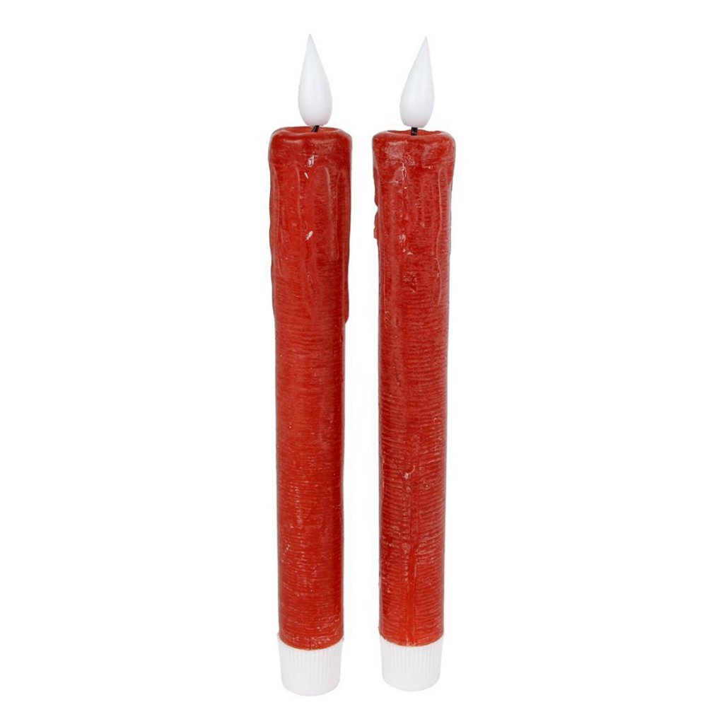 LED Kaarsen + Afstandsbediening 2 Stuks Rood