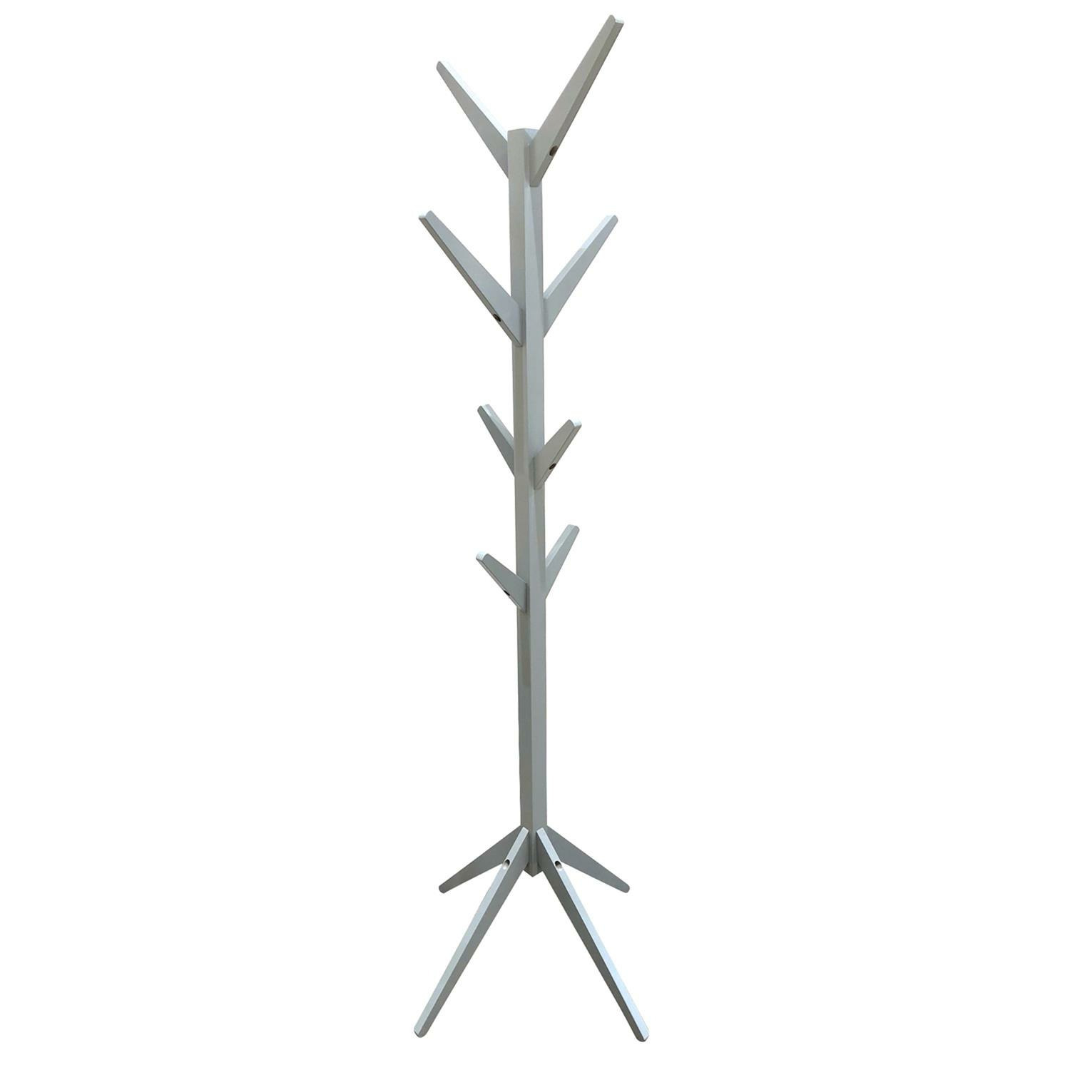 Home Deco Factory Kapstok - grijs - hout - 8 haken - 178 cm - staand -