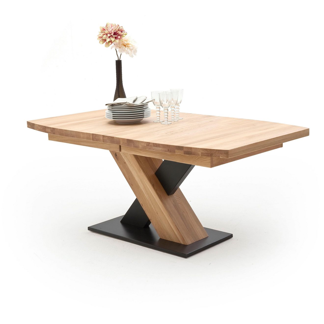 MCA furniture Eettafel Mendoza Bootvormige eettafel met X-stijl, uitschuifbaar