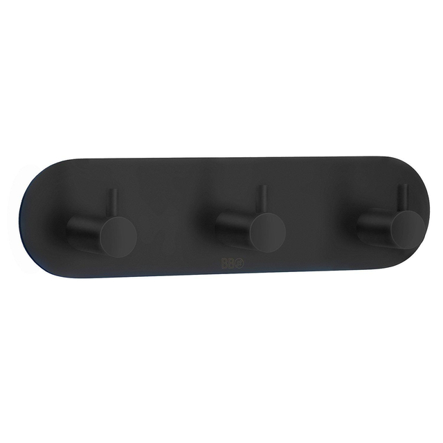 Smedbo Beslagsboden Handdoekhouder - 19x4.8x3cm - zelfklevend - RVS Mat Zwart BB1103