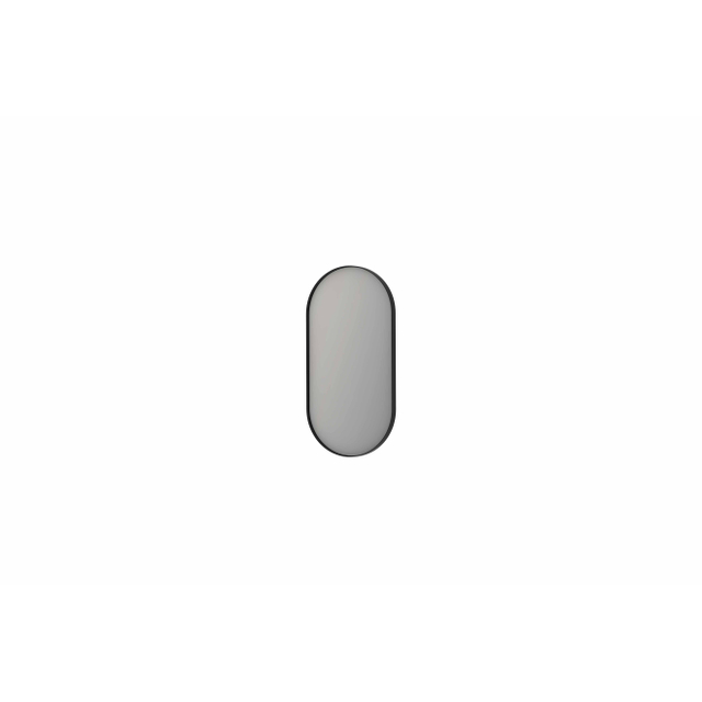Ink SP20 spiegel - 80x4x40cm ovaal in stalen kader - geborsteld metal black 8409470